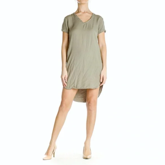 cloth & stone | Dresses | Cloth Stone Tee Shirt Shift Dress Olive Army Sage Green  Short Sleeve M | Poshmark